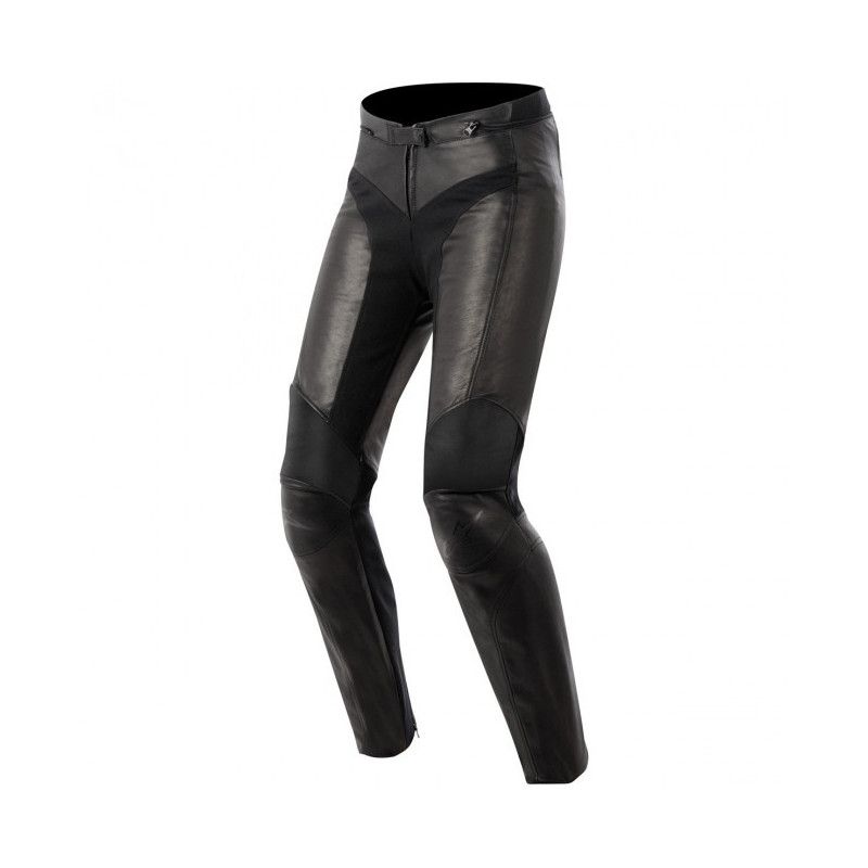 Pantalon Alpinestars Vika v2, pantalon moto pour femme en cuir pleine fleur