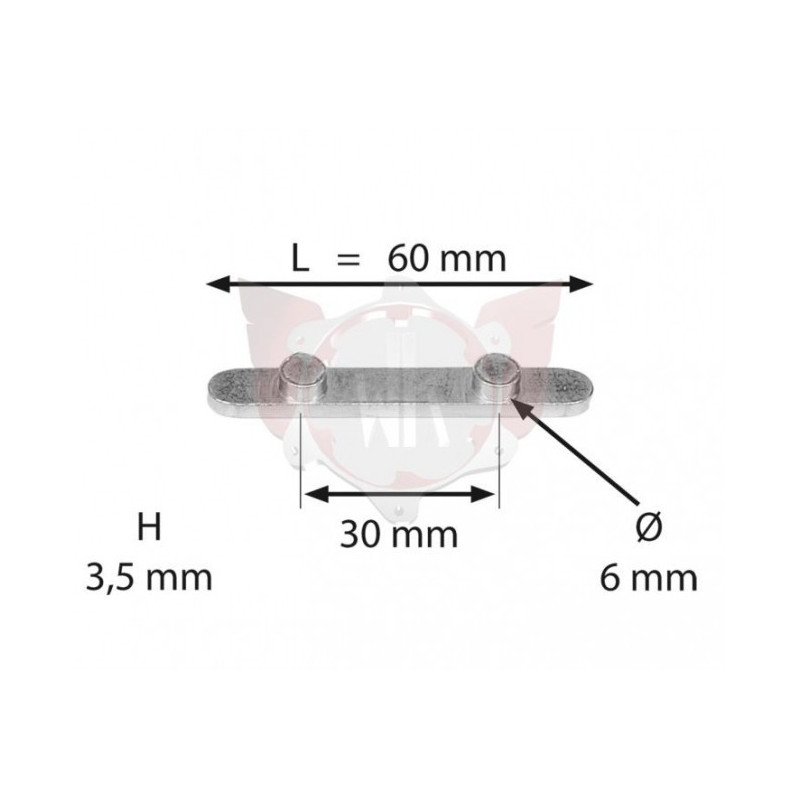 clavette pour arbre de transmission de karting à 2 picots
