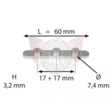 clavette pour arbre de transmission de karting à 3 picots