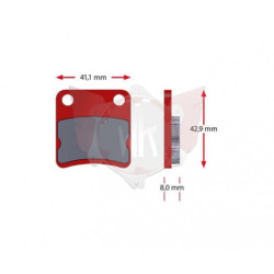 027-0 Jeu de plaquettes de frein pour karting MBA - ROSSO CORSA