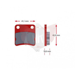 027-0 Jeu de plaquettes de frein pour karting MBA - ROSSO CORSA - Parolin