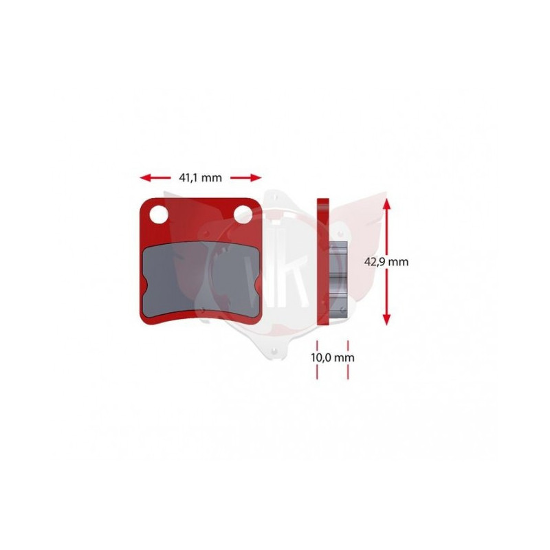 027-0 Jeu de plaquettes de frein pour karting MBA - ROSSO CORSA - Parolin
