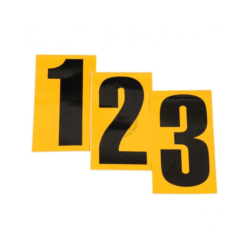 Numeros de course de karting fabriqués en vinyle jaune