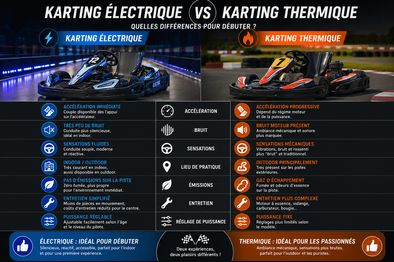 karting electrique vs karting thermique
