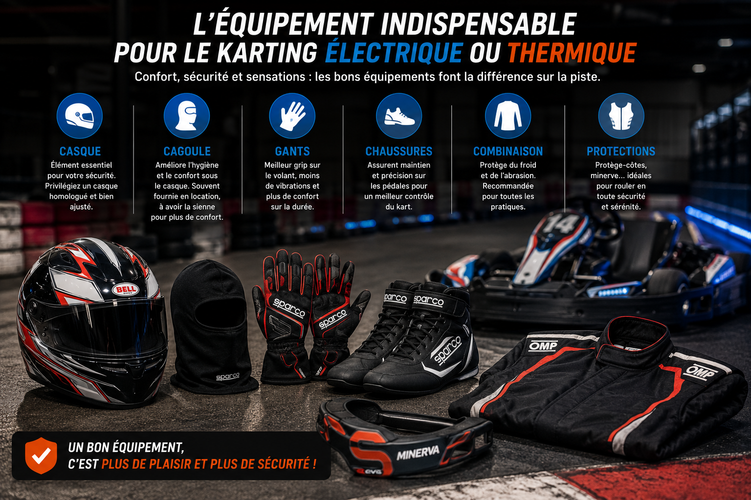 équipements indispensables pour le karting électrique