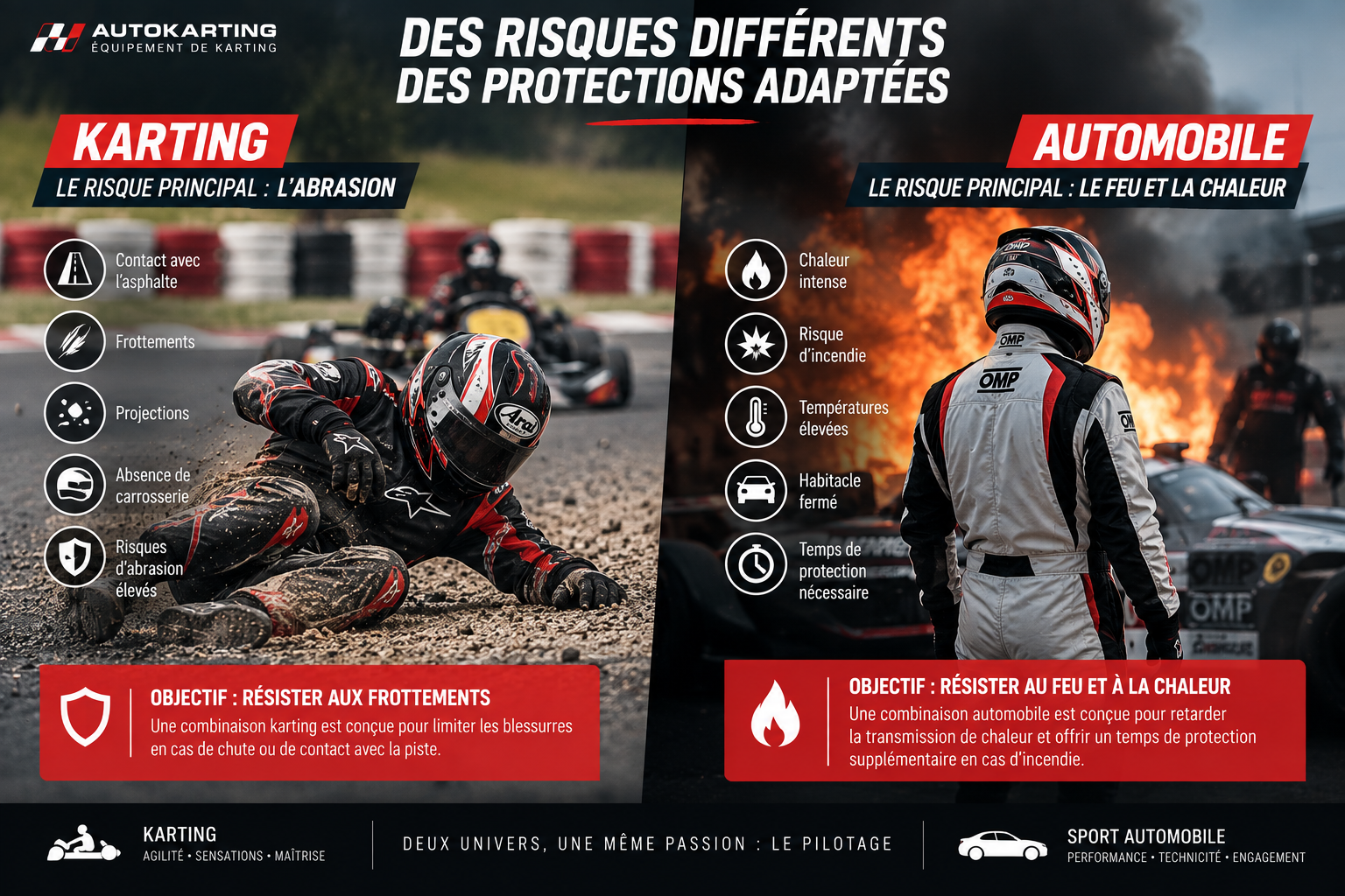 Risques différents combinaison kart vs auto