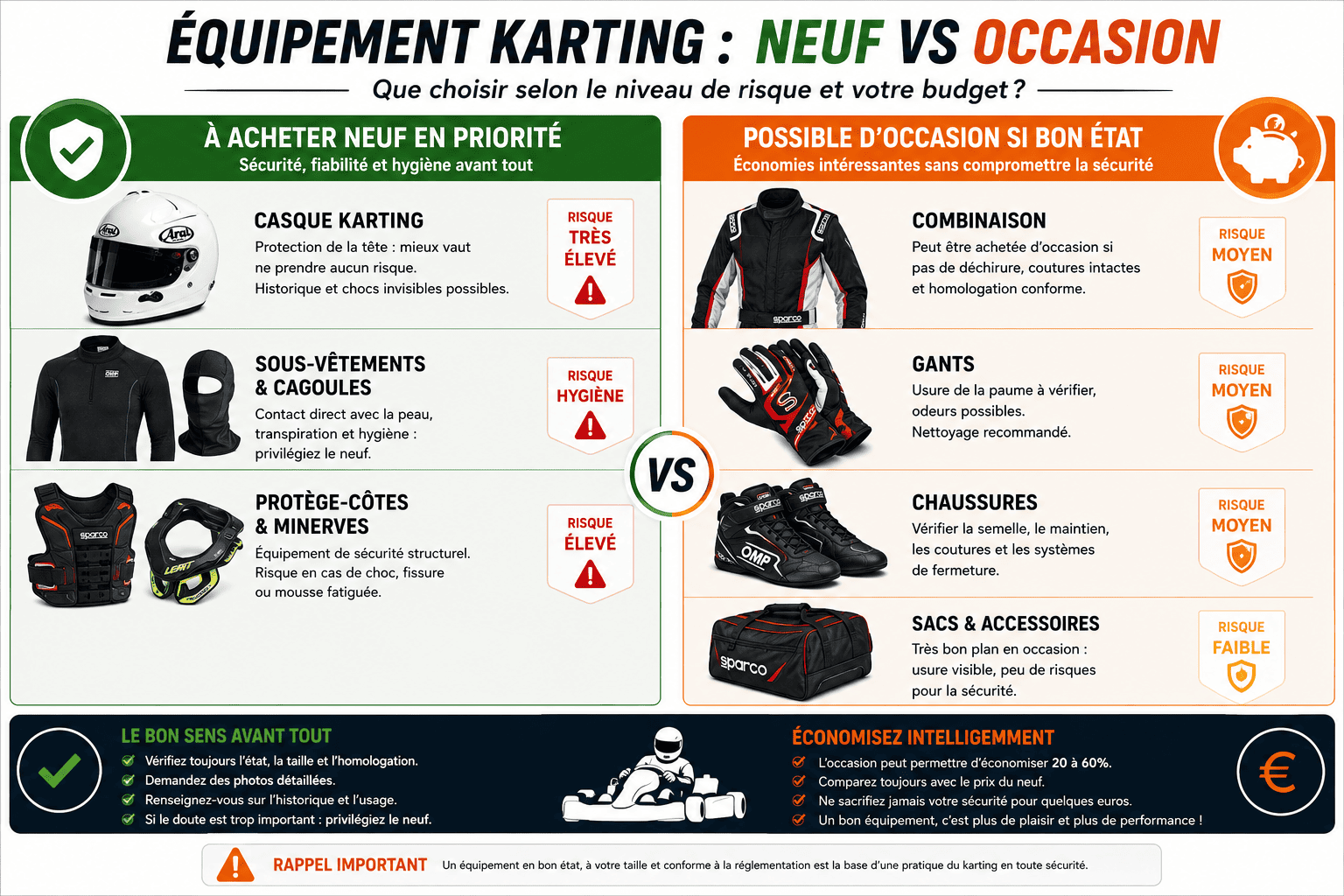 equipement karting neuf vs occasion