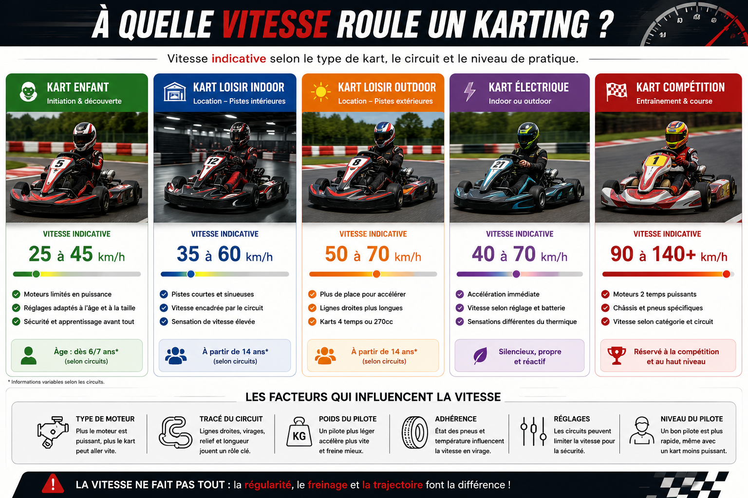 différentes vitesse karting