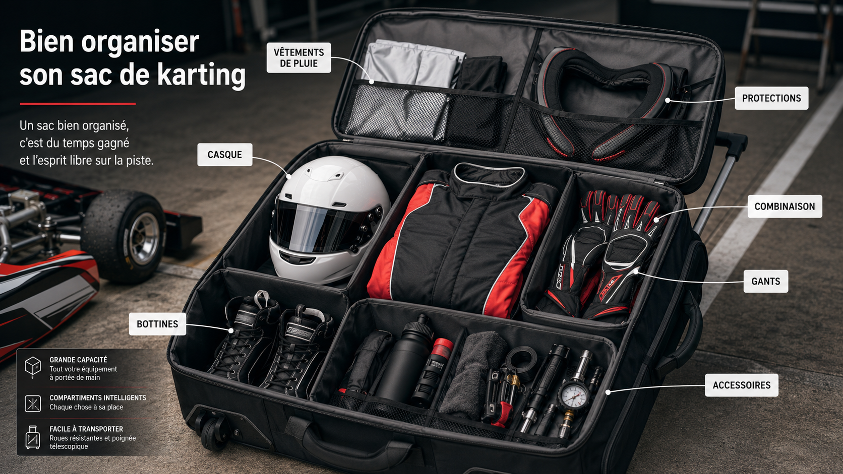 Bien organiser son sac de karting