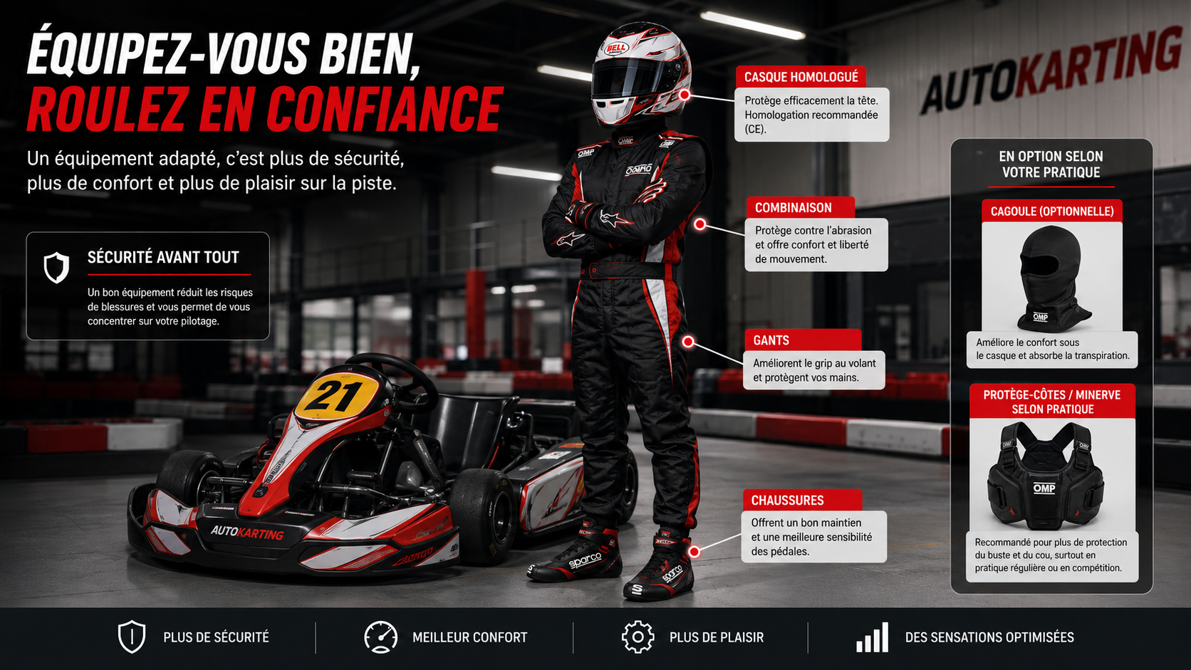 équiper vous et rouler en confiance au karting