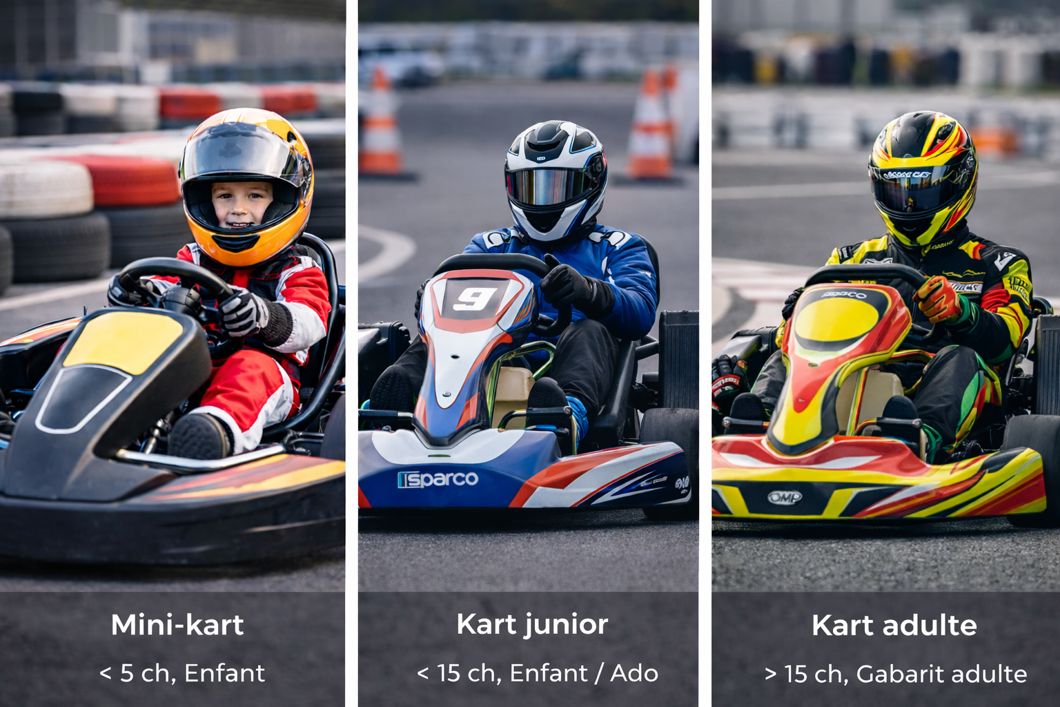 dimensiosn kart selon l'age
