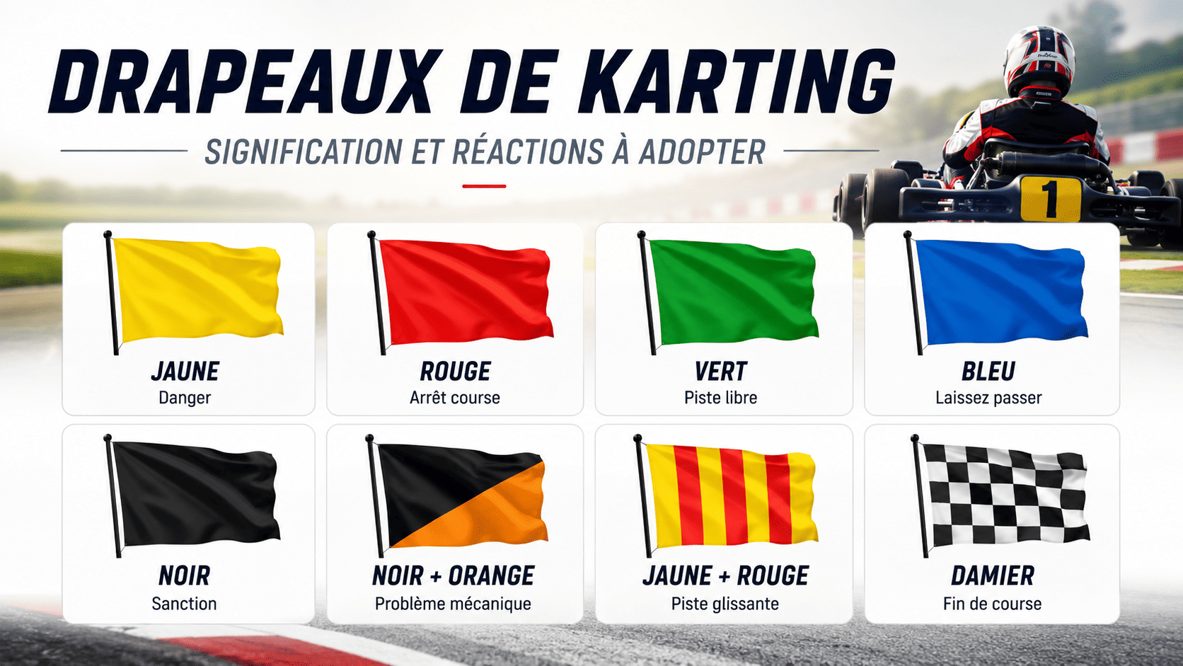 Significations des drapeaux en karting