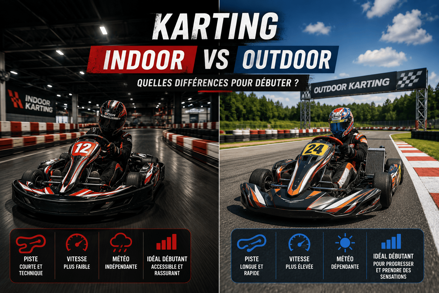 Karting indoor ou outdoor : quelles différences pour débuter ?