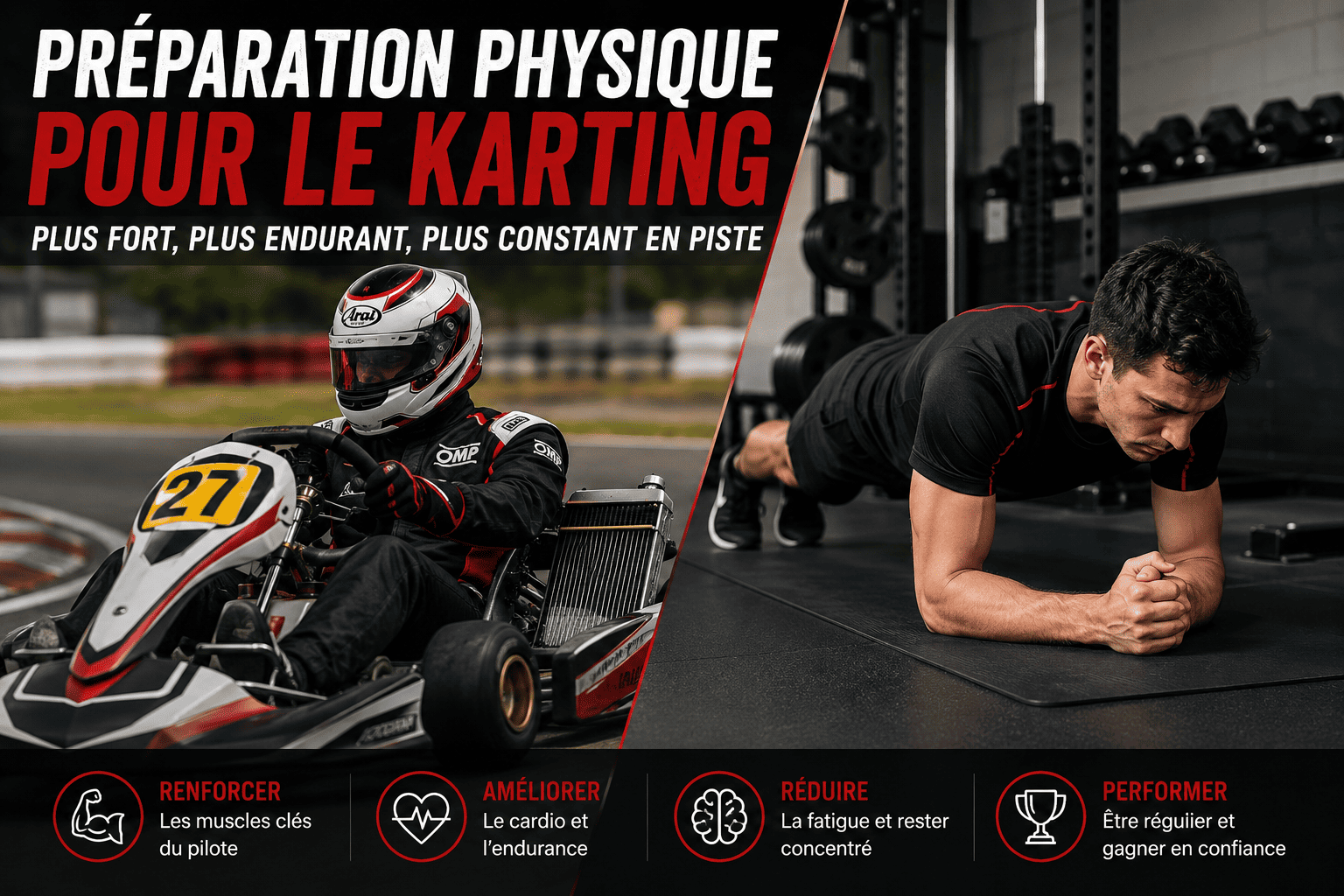 Préparation physique karting : exercices, cardio et programme