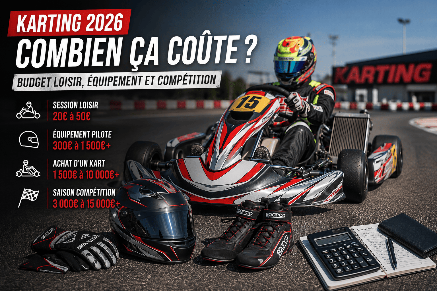 Combien coûte le karting en 2026 ? Budget loisir, équipement et compétition